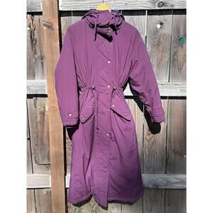 ll bean • vintage coat goose down trench purple parka trench small petite jacket